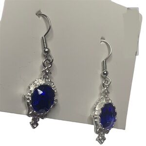 Royal blue silver earrings